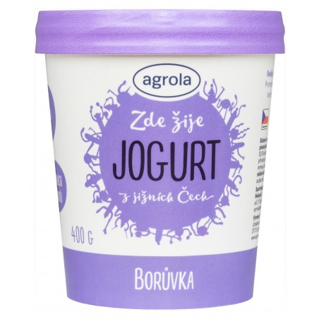Agrola jogurt z jižních Čech borůvka – papír