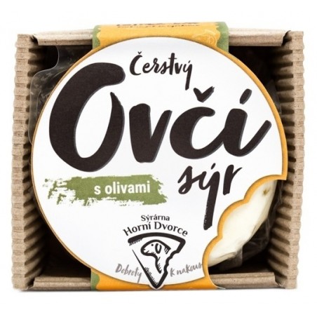 Čerstvý ovčí sýr olivy