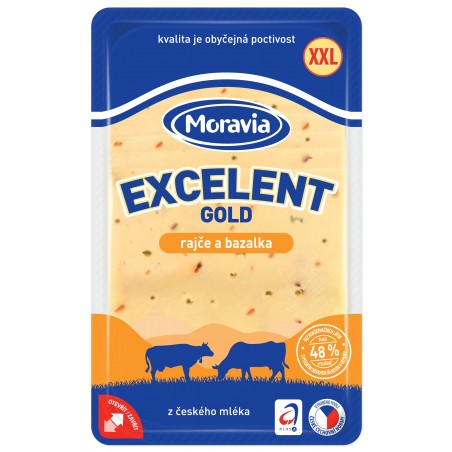 Excelent plátkový sýr - Rajče / Bazalka