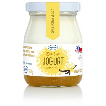 Agrola jogurt z jižních Čech vanilka lusk – sklo