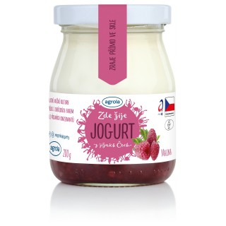 Agrola jogurt z jižních Čech malina – sklo
