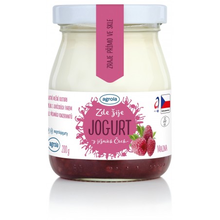 Agrola jogurt z jižních Čech malina – sklo