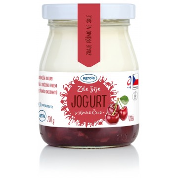 Agrola jogurt z jižních Čech višeň – sklo