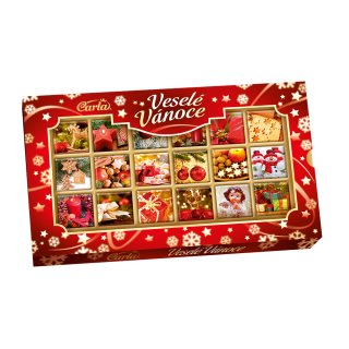 Vánoční krabička VESELÉ VÁNOCE - Neapolitánka mléčná