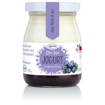 Agrola jogurt z jižních Čech borůvka – sklo