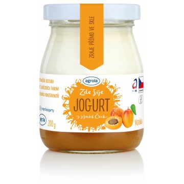 Agrola jogurt z jižních Čech meruňka – sklo