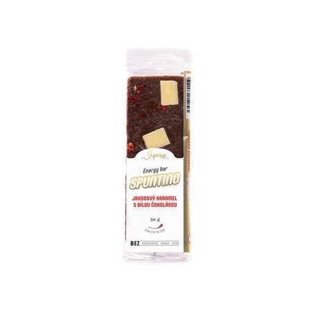 Tyčinka Spuntino - Jahodový karamel s bílou čokoládou Tyčinka Spuntino - Jahodový karamel s bílou čokoládou