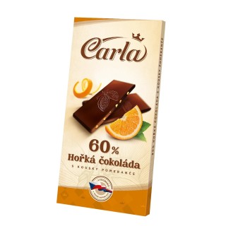 Hořká čokoláda 60% s kousky pomeranče