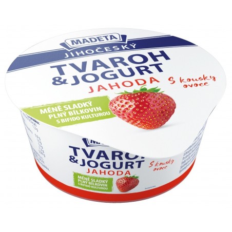 Jihočeský tvaroh & jogurt jahoda 1%
